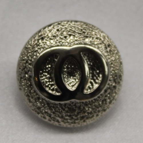 Bouton à queue acrylique argenté entrelacé,20 mm,de belle qualité