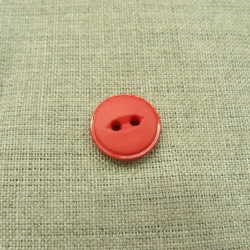 Bouton acrylique rouge à 2 trous,de belle qualité,15 mm