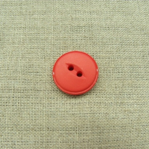 Bouton acrylique rouge à 2 trous,de belle qualité,18 mm