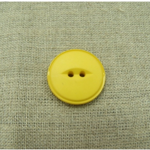 Bouton acrylique a 2 trous jaune , de belle qualité,22 mm