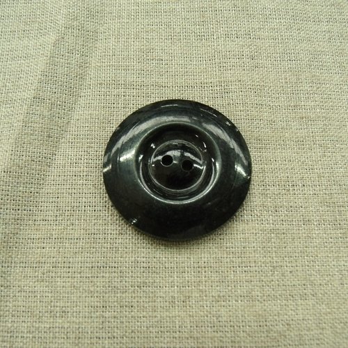 Bouton acrylique noir ,35 mm,de belle qualité