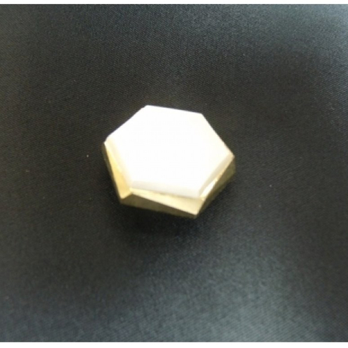Bouton hexagonale acrylique à queue crème, de belle qualité,21 mm