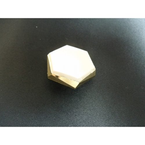 Bouton hexagonale acrylique à queue crème, de belle qualité,25