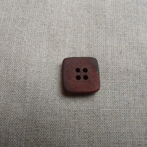 Bouton acrylique carré marron à 4 trous,18 mm,de belle qualité