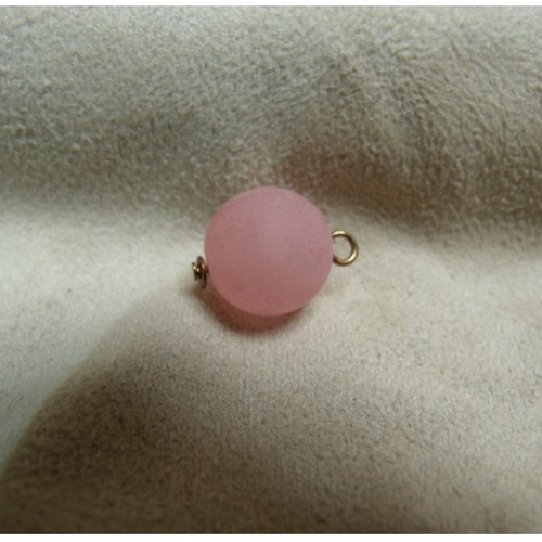 Bouton boule acrylique sur metal rose,12 mm,de belle qualité
