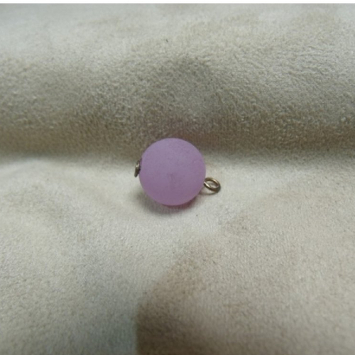 Bouton boule acrylique sur metal violet,12 mm,de belle qualité