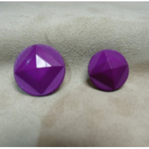 Bouton pyramide acrylique violet,de belle qualité,19 mm