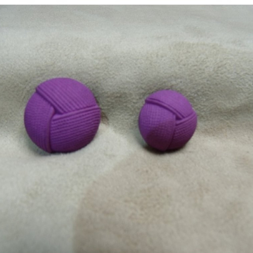 Bouton effet passementerie -violet,22 mm