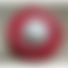 Bouton acrylique bicolore rouge & blanc,de belle qualité,23 mm