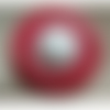 Bouton acrylique bicolore rouge & blanc,de belle qualité,28 mm