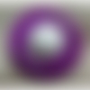 Bouton acrylique bicolore violet & blanc,de belle qualité,28 mm