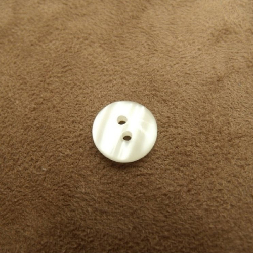 Bouton acrylique blanc cassé à 2 trous,12 mm,de belle qualité,vendu par 6