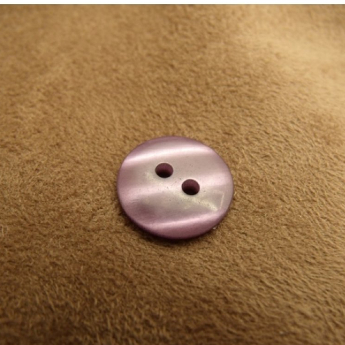 Bouton acrylique à 2 trous violet,14 mm, vendu par 6