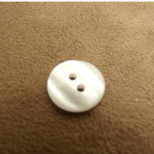 Bouton acrylique blanc à 2 trous,14 mm,de belle qualité,vendu par 6