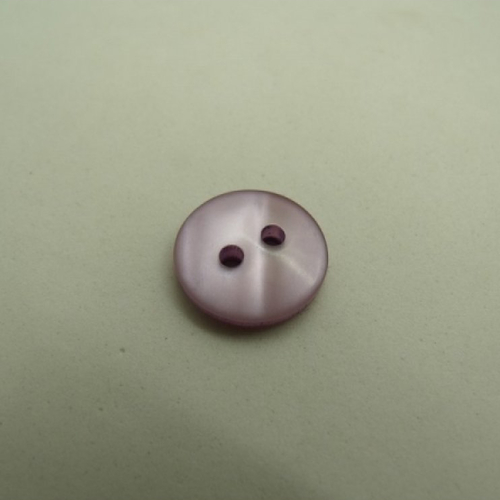 Bouton acrylique parme à 2 trous, 14 mm,vendu par 6