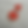 Bouton acrylique à queue rouge transparent ,de belle qualité,19 mm