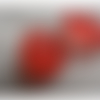 Bouton acrylique à queue rouge transparent ,de belle qualité,23 mm