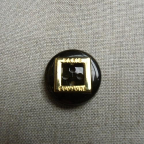 Bouton acrylique garnit métal noir et or,23 mm,de belle qualité