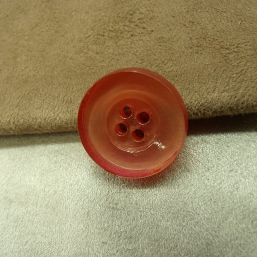 Bouton polyester rouge à 4 trous,23 mm,de belle qualité