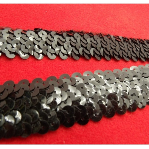 Ruban pailleté scintillante  stretch noir, 30 mm