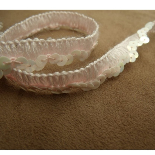 Ruban pailleté rose 20 mm