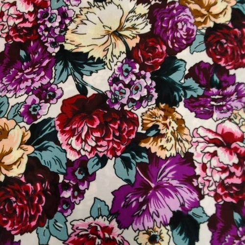 Tissu wax multicolore motif fleur,1m20