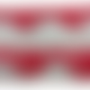 Dentelle de calais rouge de fabrication française , largeur 3 & 7 cm