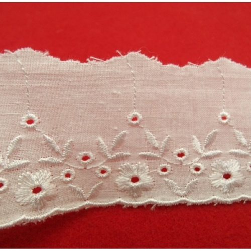 Broderie anglaise coton blanche 4 cm