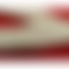 Ruban avec deux bandes velours blanc, 2,5 cm