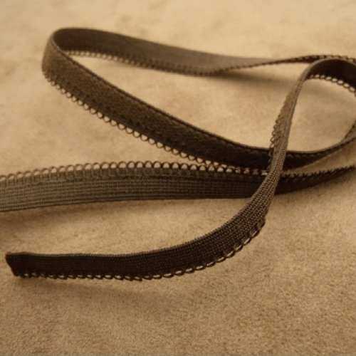 Ruban elastique elasthanne souple marron,10 mm