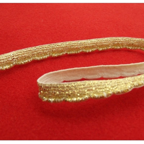 Ruban elastique doré lurex, 8 mm