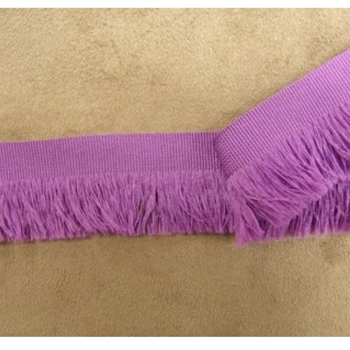 Promotion ruban frange lila  polyester 3 cm,vendu par 3 mètres / soit 1.50 € le metre