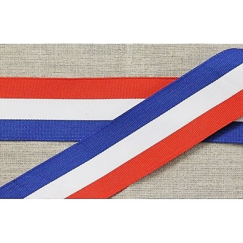 Promotion ruban tricolore, 40 mm, idéal pour fêter le 14 juillet et les festivité ,vendu par 20 metres/soit 1,25 euros le metre