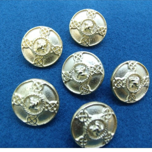 Bouton à queue métal doré, 20 mm, vendu par 6 / soit 0,83 € l'unité