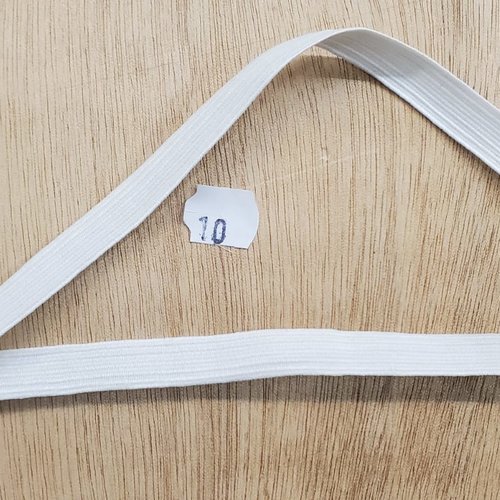 Promotion nouveau elastique blanc 10 mm, vendu par 5 metres / soit 0.80 € le metre