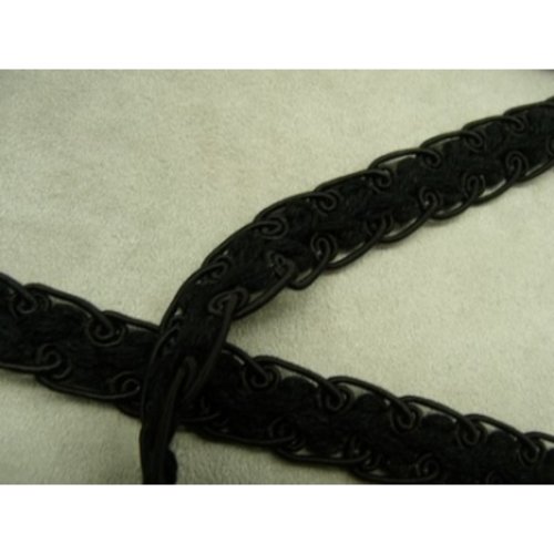 Ruban fantaisie noir polyester & coton,2 cm