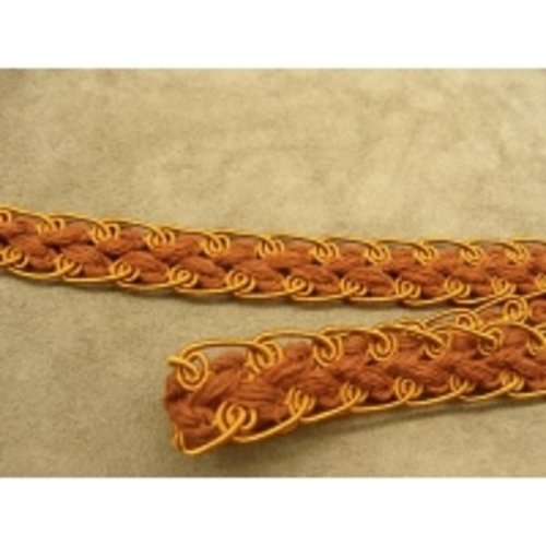Ruban fantaisie orange foncé polyester & coton,3 cm
