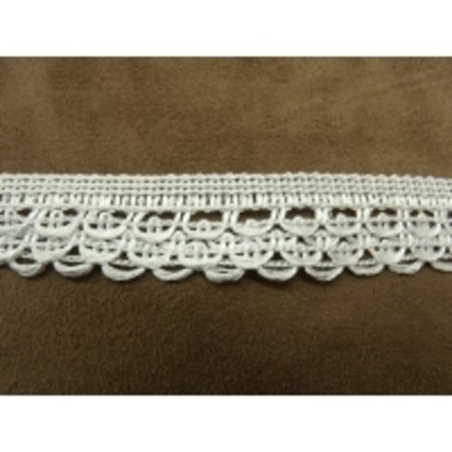 Ruban fantaisie polyester et coton blanc 2.5 cm