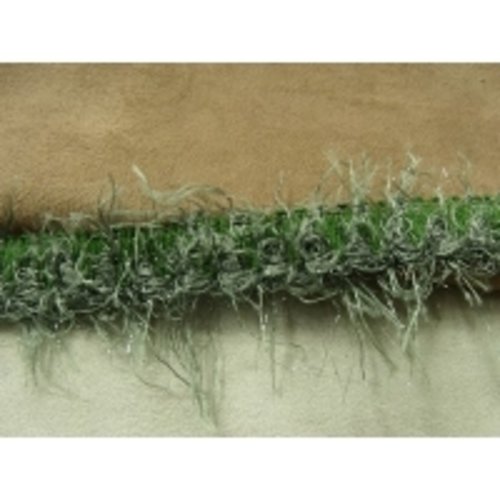 Ruban fantaisie acrylique / laine vert,2 cm