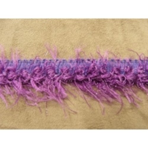 Ruban fantaisie acrylique / laine violet & parme ,2 cm