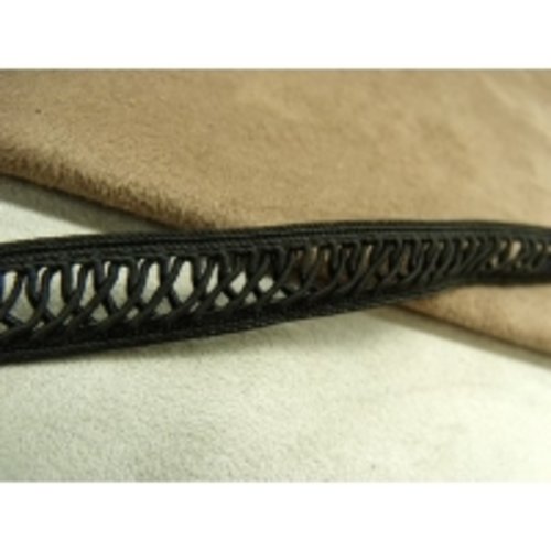 Ruban fantaisie polyester noir,1.3 cm