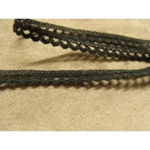 Ruban fantaisie coton noir 0.7 cm