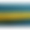 Ruban fantaisie vert traversant jaune et orange, 2 cm