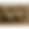 Ruban fantaisie beige foncé et noir cordon lainage,1 cm