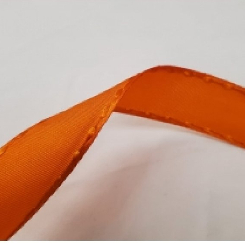 Nouveau ruban fantaisie façon couture surpiqué orange ,20 mm