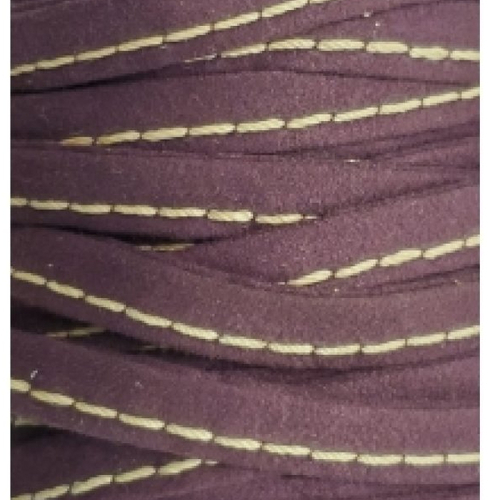 Nouveaux ruban passepoil façon daim violet surpiqué beige,1 cm