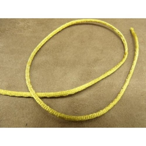Ruban queue de rat jaune legerement satine ,2.5 mm, vendu par 3 mètres/ soit 1.20€ le mètre