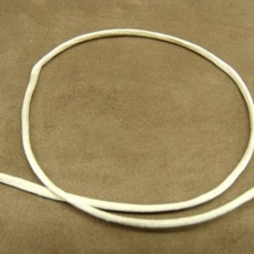 Lot de 3 metres ruban queue de rat creme legerement satine 2.5 mm