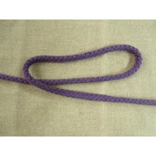 Cordon polyester & coton violet ,6 mm