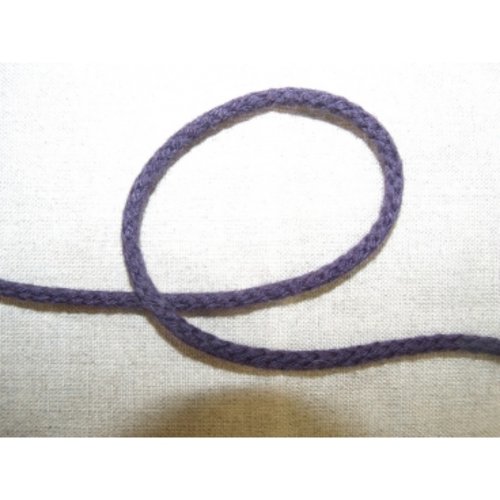 Cordon polyester & coton violet ,4 mm